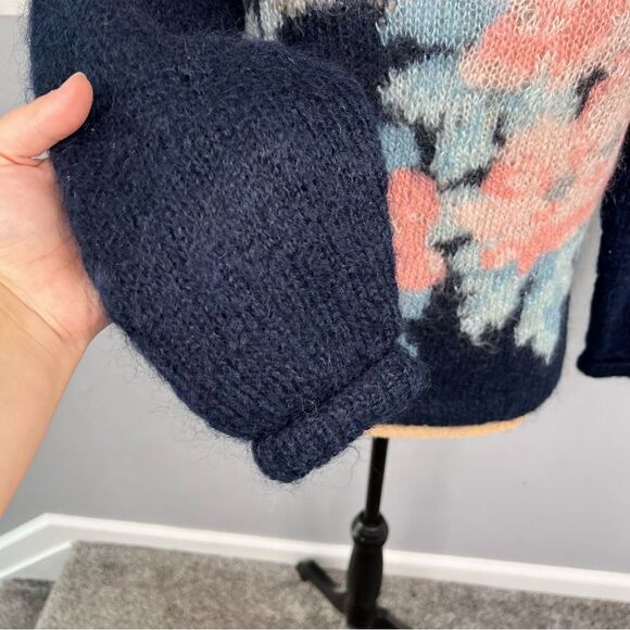 Sz 0P Lauren Cole Vintage Mohair Acrylic Blend Humming Bird Floral Sweater - Picture 5 of 9